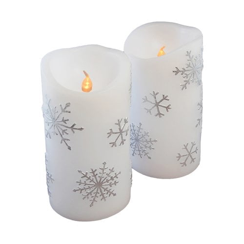 Christmas Hand Made Flat Candle Winter Landscape Snowflaces no smoke no drip